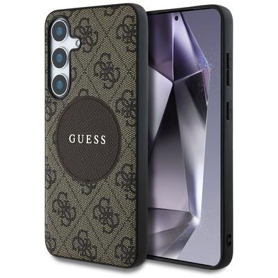Чехол Guess 4G Round Patch Classic Logo Magsafe для Samsung Galaxy S25+ Коричневый
