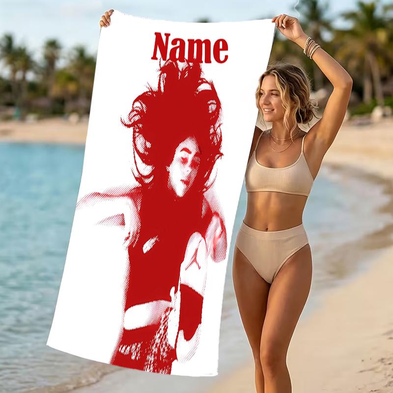 Customizable personalized beach towels Billie Eilish themed designs.Suitable for the beach, yoga, sports;ideal as beach accessories