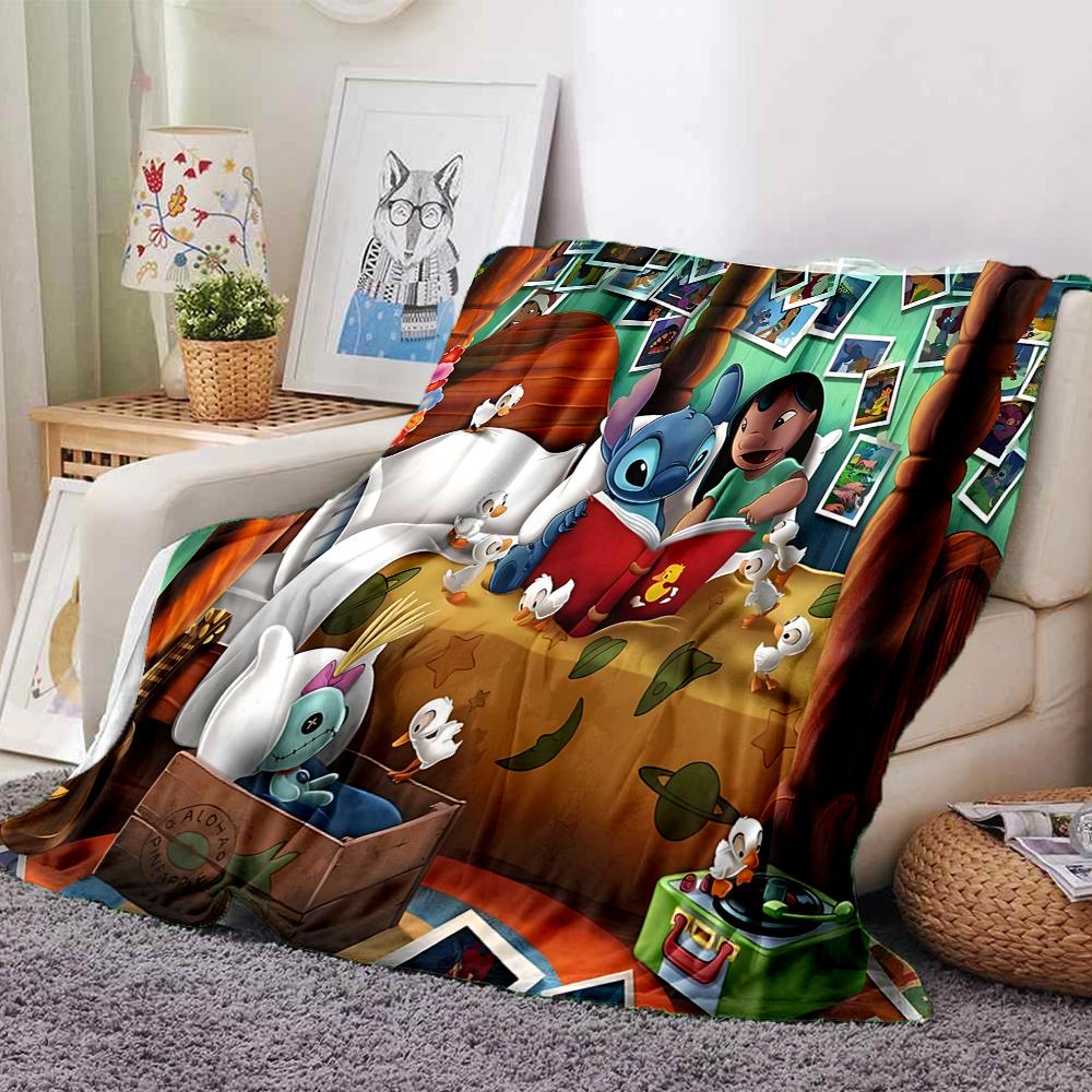 Lilo Stitch Adventure Blanket Soft Throw Blanket For Home Bedroom Bed Sofa Travel Office Solid Christmas Blanket