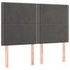 LED Headboard Dark Gray 144x5x118 128 cm Velvet