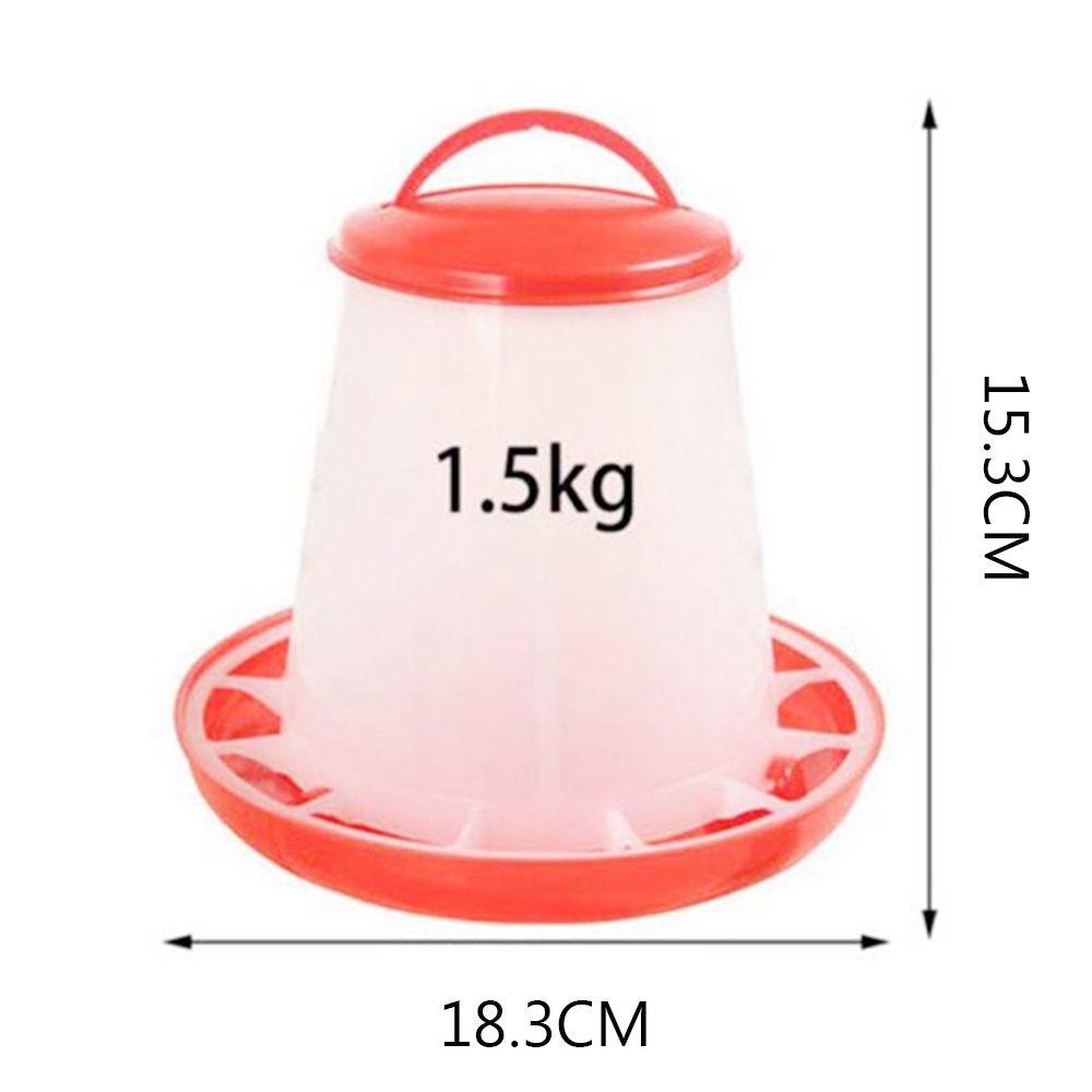 Red Reusable Chicken Water Poultry Handle Farm Supplies Feeders Feed Bucket Poultry Tool