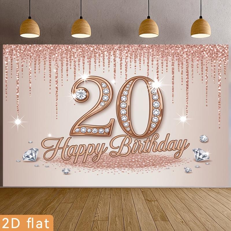 Birthday Party Backdrop Gold Polyester Banner Photo Booth Decoration 44
