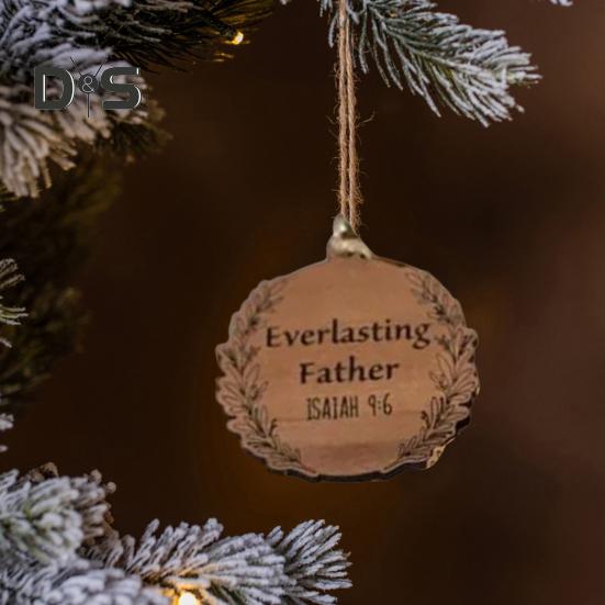 Names of Jesus Decorations Wooden Jesus Themed Hanging Ornaments Rustic Religious Decorations Christian Gifts for Women Men Festive Decor