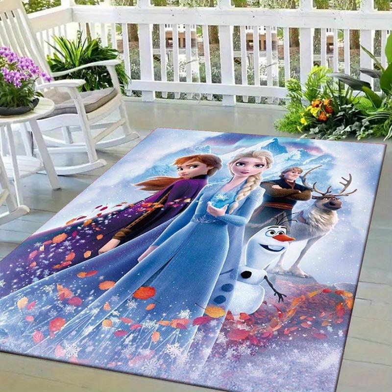 1pc Frozen Pattern Area Rug Soft Flannel Floor Mat for Living Room, Office, Bedroom, Outdoor and Camping, Sofa Coffee Table Floor Mat, Decor