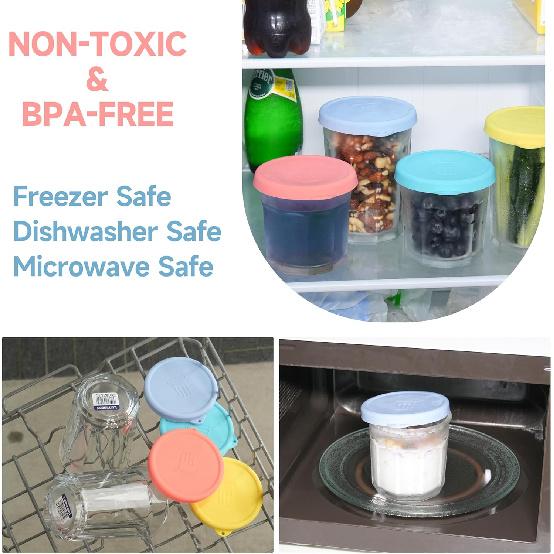 4 Pack Silicone Replacement Lids for Luminarc Working Glass, BPA Free Storage Covers Fit 14 Ounce Dof & 21 Ounce Dof & 23.25 Ounce Coolers,