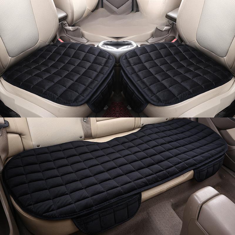 Подушка для сиденья автомобиля универсальная зимняя плюшевая монолитная подушка для короткошерстной собаки комплект из трех частей утолщенная теплая подушка для заднего сиденья