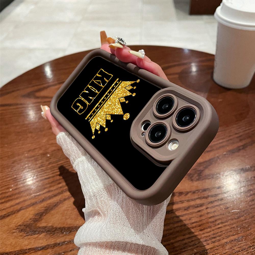 N94 Queen King Crown Мягкие чехлы для телефонов с ангельскими глазками для Samsung A54 A34 A13 A14 S23 S24 Ultra S20 FE Xiaomi Redmi Note 13 12C противоударный чехол