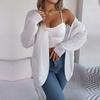 Women Casual Solid Color Knitted Cardigan Long Sleeve Pocket Sweater Autumn Winter