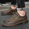 Мужская повседневная кожаная обувь, дышащая удобная мужская деловая кожаная обувь-оксфорд на плоской подошве, уличная модная мужская обувь на плоской подошве