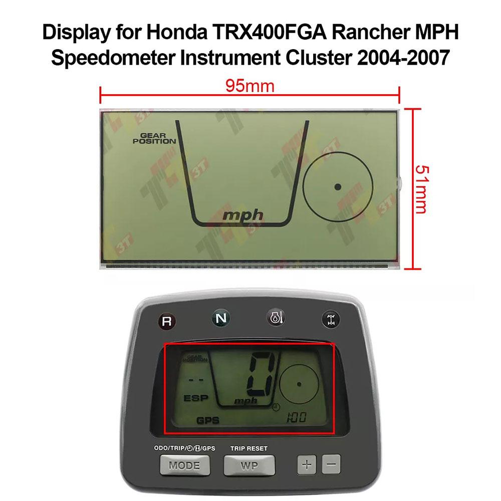 Mileage Odometer Display Replacement Display for Honda TRX400FGA Rancher MPH Speedometer Instrument Cluster (2004-2007)
