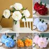 1Pc Silk Flowers DIY Floral Home Table Decor Wedding Wall Materials Fake Flower Artificial Peony Bouquet Decor Bridal Bouquet