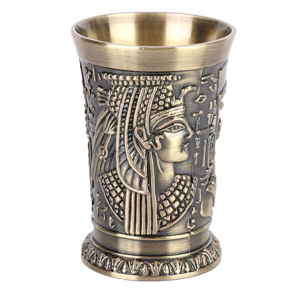 Mini Egypt Style Goblet Embossed Carving Embossed Mini Cup Metal Wine Cup Wedding Celebration