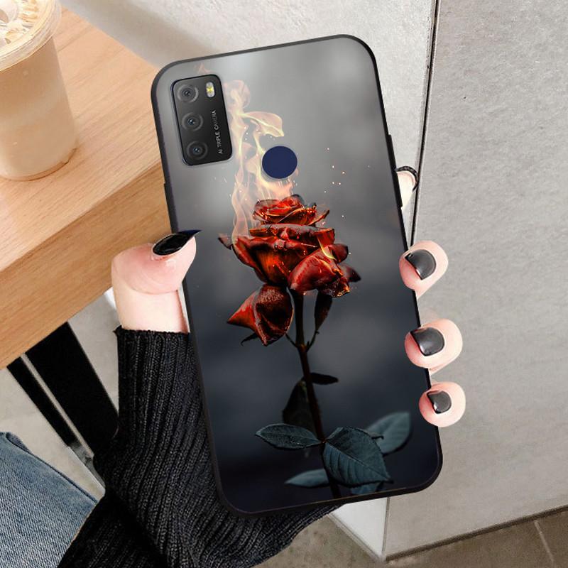 For TCL 20Y 20E Case Black Silicone Bumper Wolf Lions Soft TPU Covers for TCL 20E 6125F Funda Coque TCL20Y 20 Y 6156D Shells