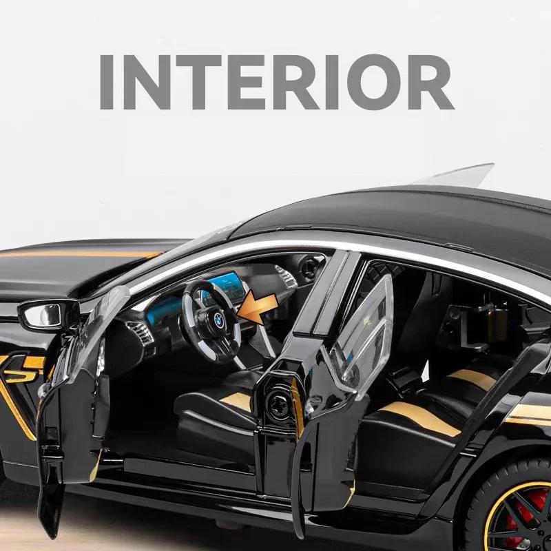 1/24 BMW M8 Alloy Superscar Модель Масштаб Литой Металлический Автомобиль Звук и Свет Моделирование Коллекционные Игрушки Подарок На День Рождения Детей
