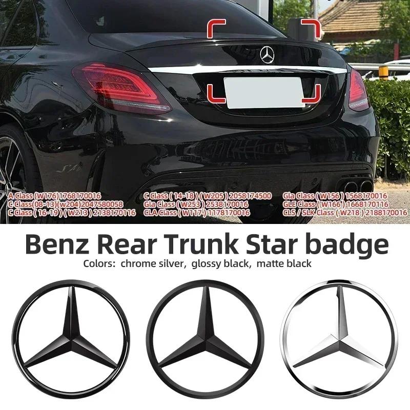 WTPEU1 Hot 2026 For Benz Star Trunk Emblem 3 Pins Rear Boot Badge Logo for Mercedes Benz Original A C E GLC Class W166 W176 W205 W204 W