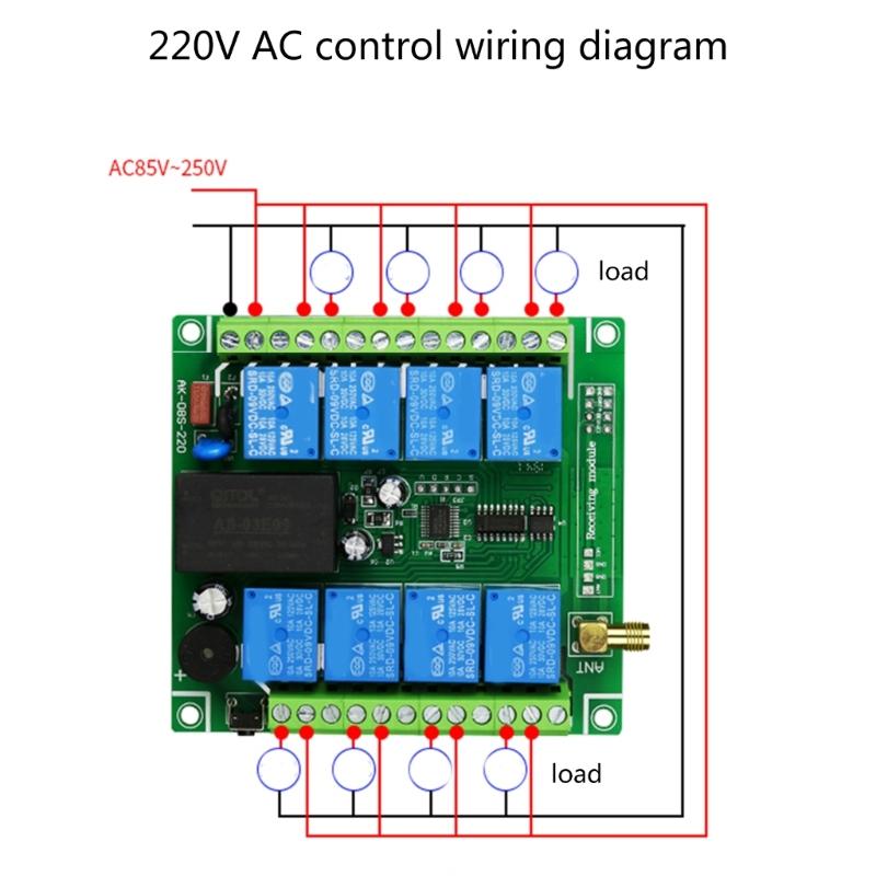 315Mhz 433Mhz DC 5V-260V Eight Channel Relay Module Receiver Wireless Remote Control Switch for DC Motor DIY