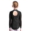 Girls Sheer Mesh Long Sleeve Leotard Cutout Back Sparkly Rhinestone Gymnastics Figure Skating Costume