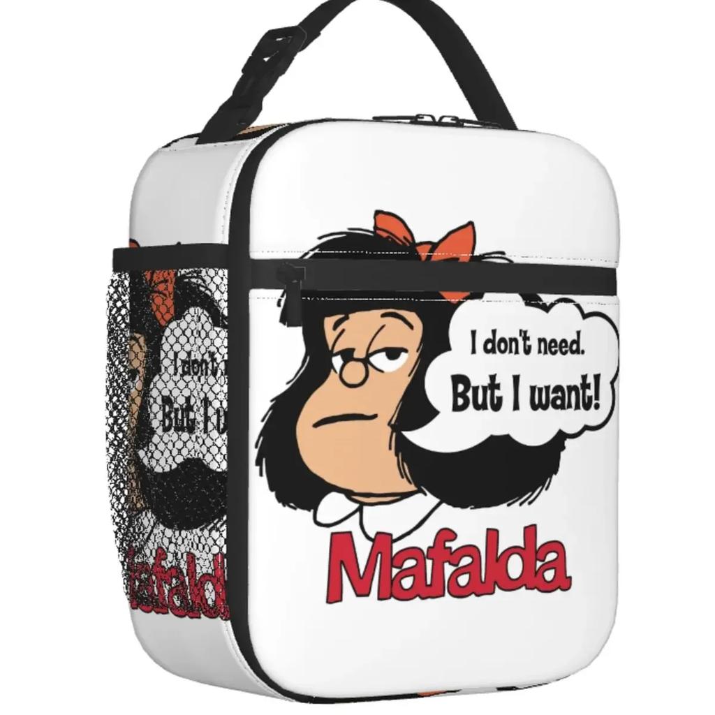 Mafalda Мне не нужна, но я хочу изолированную сумку для ланча, портативную сумку-холодильник Quino Comic Cartoon, для офиса, пикника, путешествий