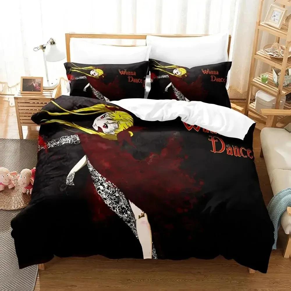 Anime Dance In The Vampire Bund Bedding Set Duvet Cover Bed Set Quilt Cover Pillowcase Comforter King Queen Size Boys Adult