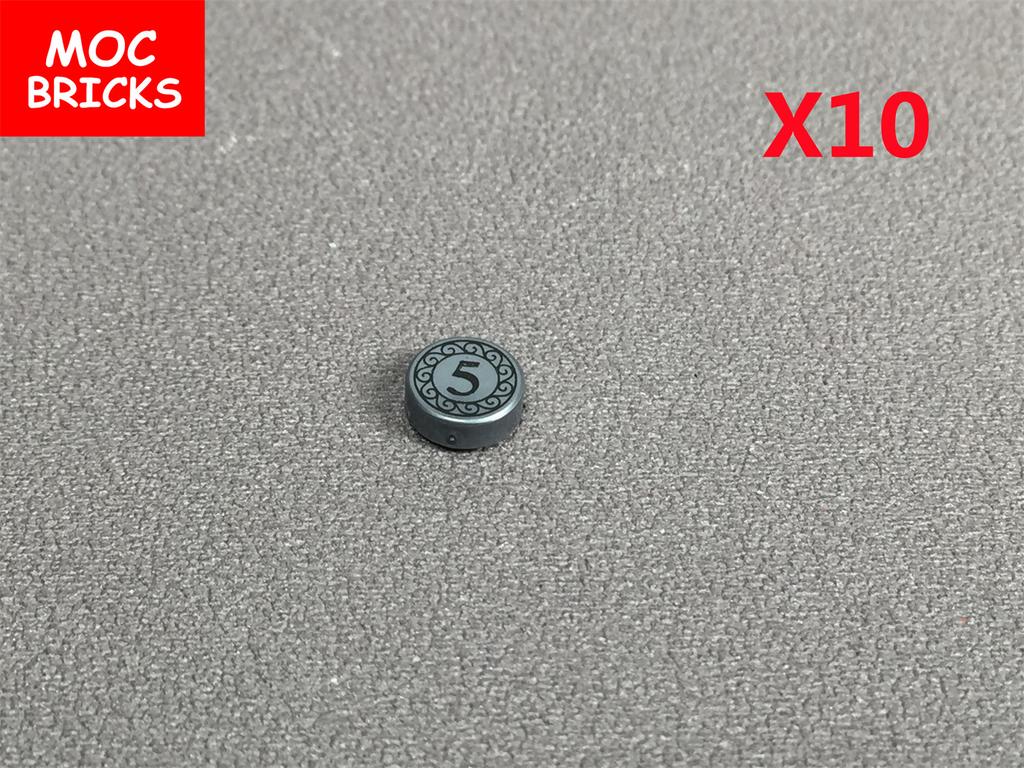 Нетоксичные кубики Moc Город Ужасов Золотой Серебряный Пистолет для Денег Монеты Мешок с Долларами Портфель Фигурка 4 см Аксессуары Полиции Строительный Блок Детские Игрушки