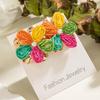 Летние цветные серьги-цветы лафит в стиле дофамин для женщин, милые и симпатичные украшения, подходящие для путешествий с серьгами