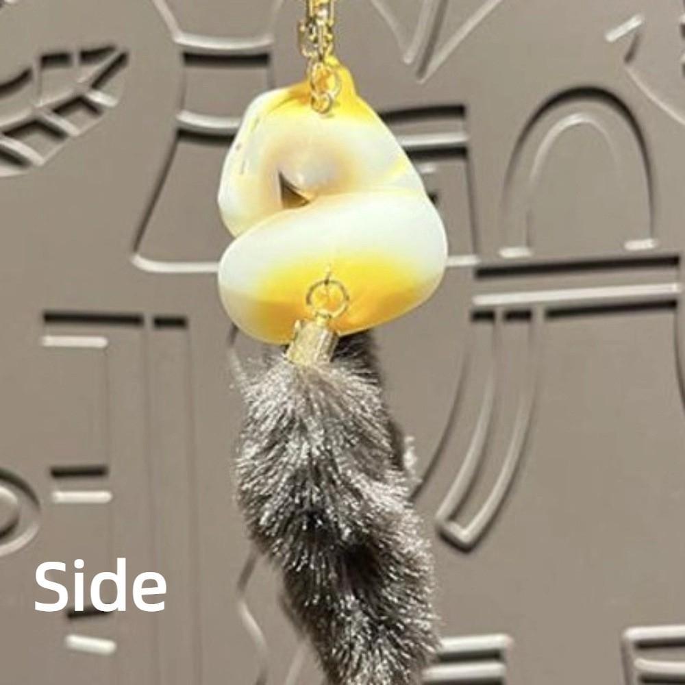 Cartoon Couple Cat Key Chain Pom Accessories Mink Fur Cat Keyring Long Tail Cat Pendant Friends