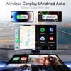 9-дюймовый портативный экран CarPlay для автомобиля, CooCom UHD автомагнитола с сенсорным экраном с Apple CarPlay и Android Auto, 4K видеорегистратор, 1080P камера заднего вида, Зеркало