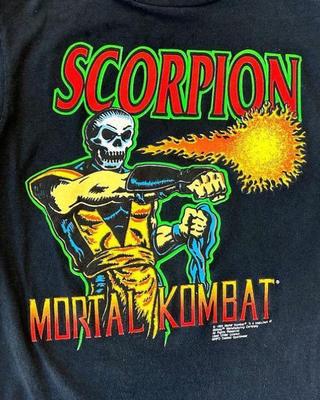 Mortal Kombat X Скорпион Совместимый Унисекс Взрослый Футболка с коротким рукавом Унисекс Футболка