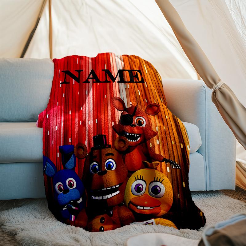 Personalized Custom Name Blanket - Five Nights at Freddy's Print Design,Blanket for Sofa,Bed,Travel,Camping - Soft and Warm, Great Gift