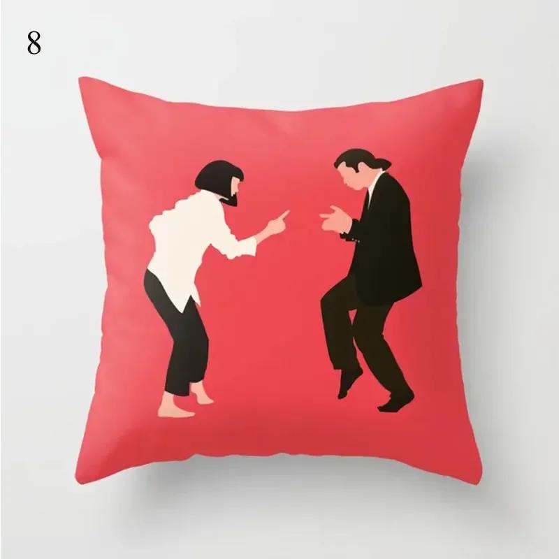 Красная наволочка с принтом квадратная поясничная геометрическая милая наволочка модное украшение для автомобиля домашняя обстановка