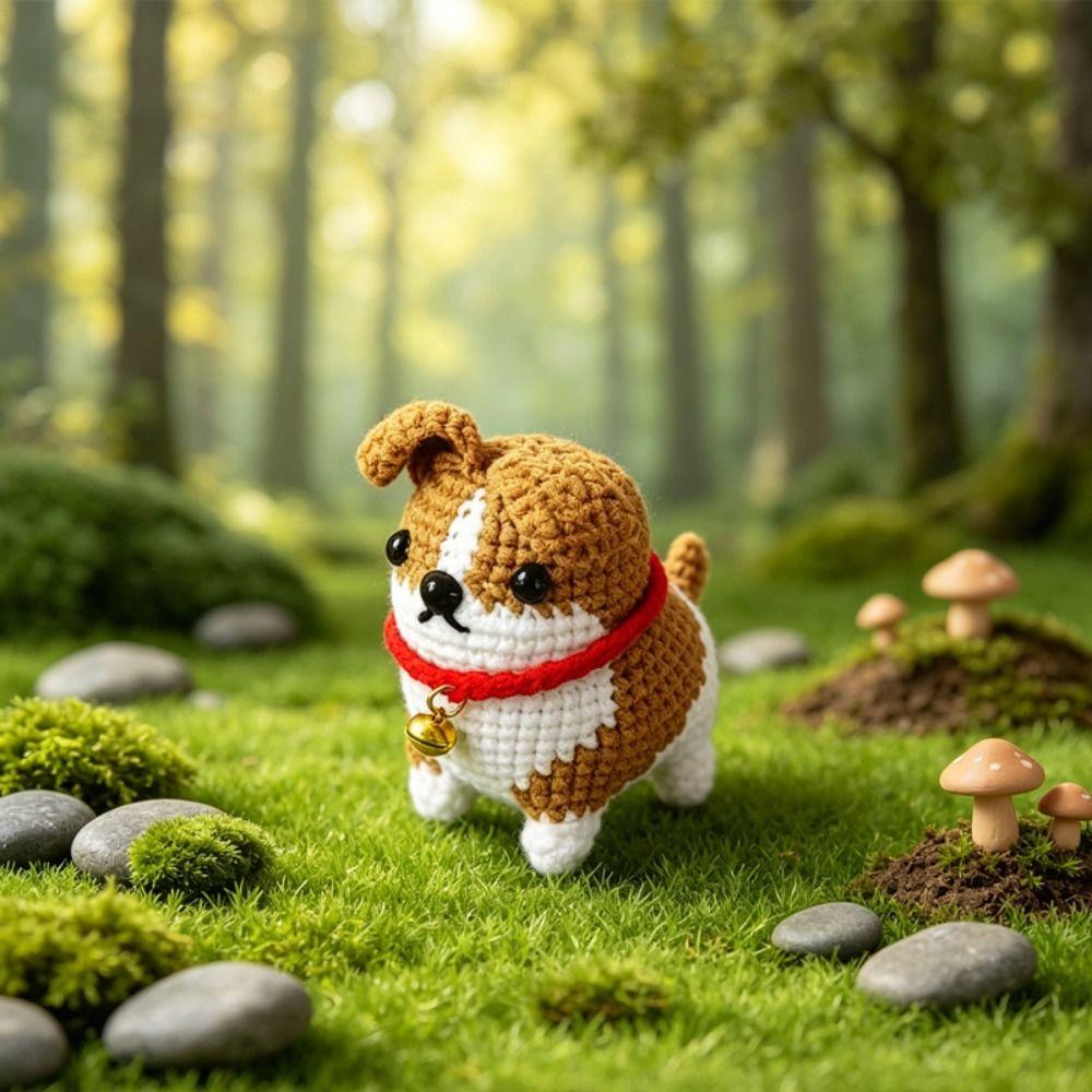 Dachshund Crochet Dog Animal Doll Handwoven Animal Keychain Knitted Dog Pet Lover