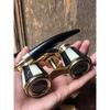 Antique Brass Black Opera Glasses Mother of Pearl & Handlen Vintage Binocular