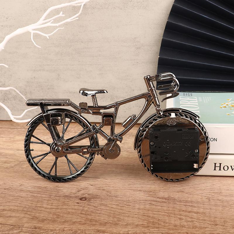 Home Garden Vintage Arabic Numeral Bicycle Shape Creative Table Alarm Clock