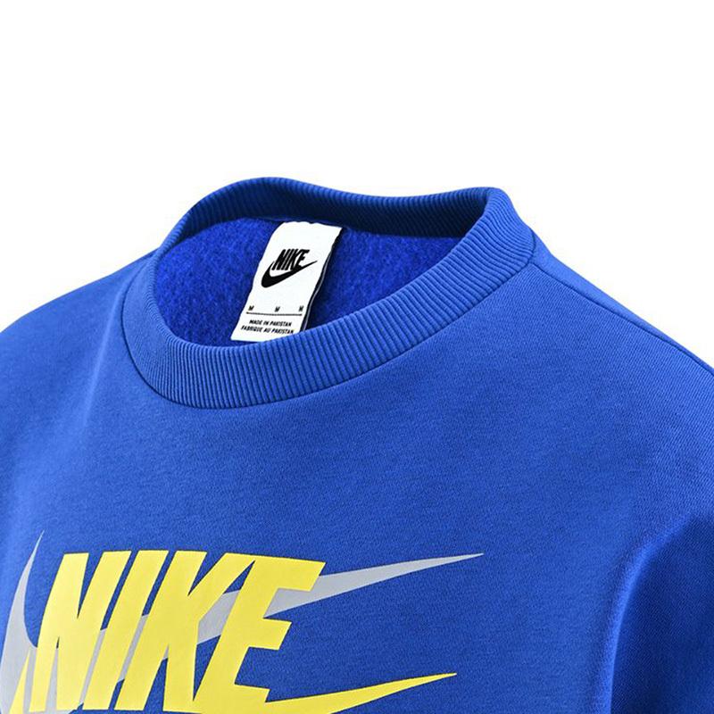 Nike Спортивная флисовая толстовка с круглым вырезом и длинными рукавами с логотипом и буквенным принтом Icon, детская толстовка Game-Royal DX5140-480