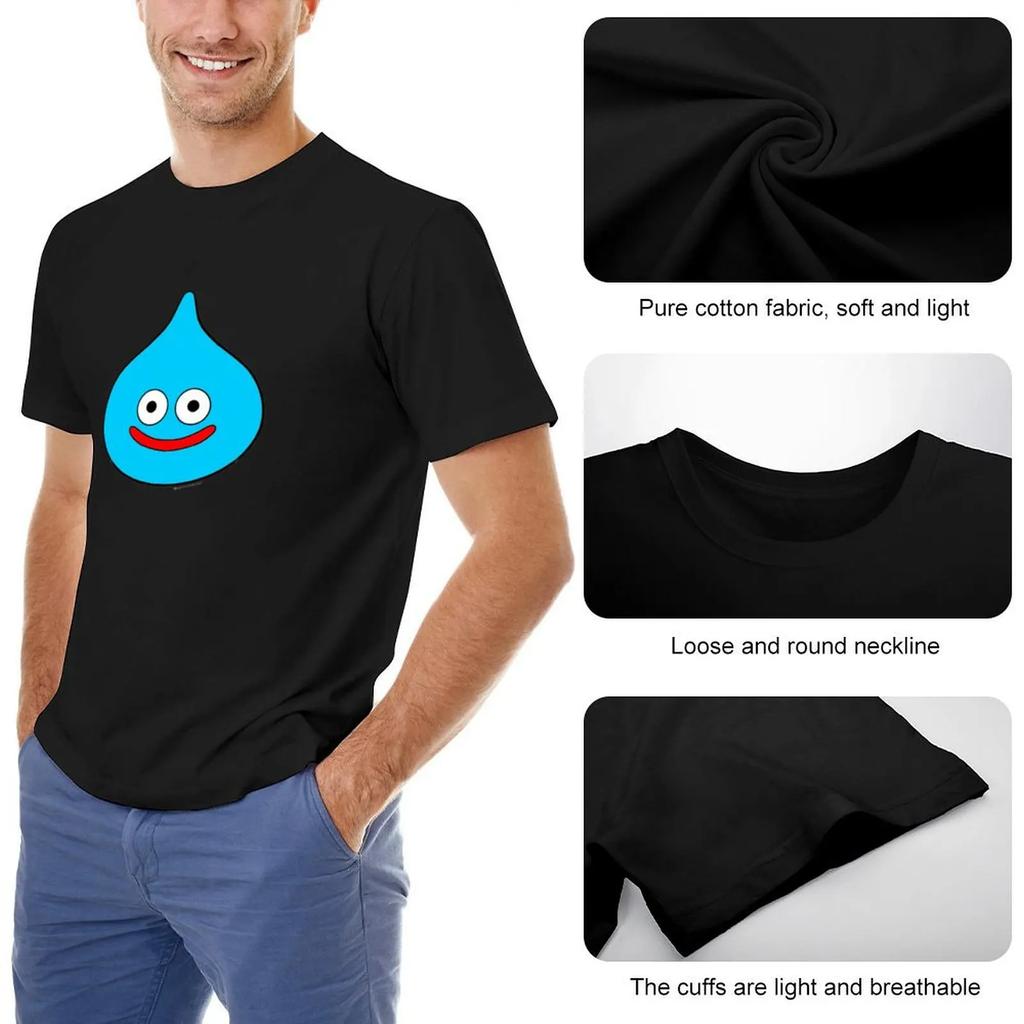 Dragon Quest Slime T-Shirt Man T Shirt Graphic T Shirts Cotton Graphic Tees Plain Black T Shirts Men