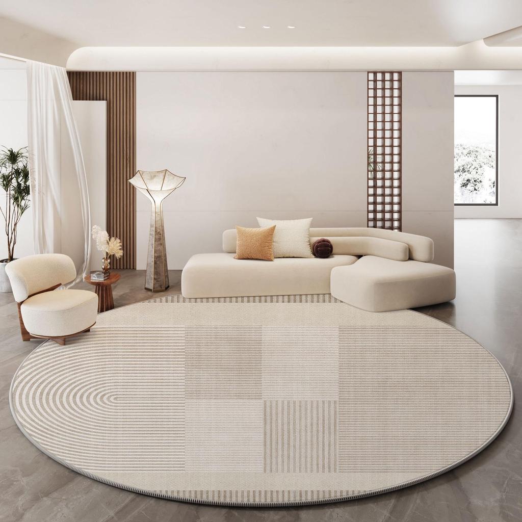 Круглый ковер Velvet Cream — нескользящий, роскошный французский стиль для гостиной и спальни