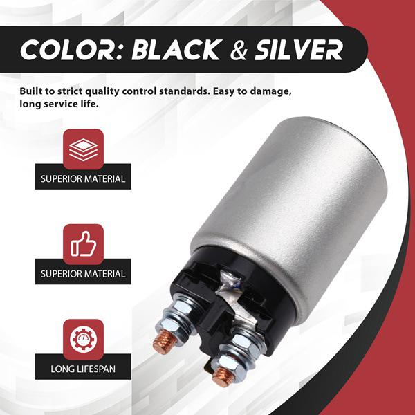 Black & Silver Metal 12V Solenoid Switch SS-1227