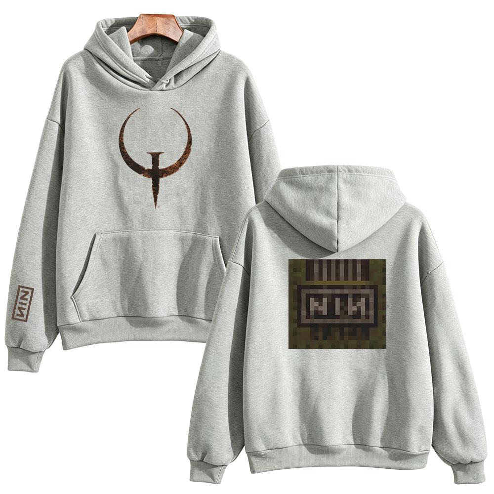 Модные Повседневные Худи Nine Inch Nails Quake + Nin 30-й Худи Женские Мужские С Длинным Рукавом С Капюшоном На Шнурке High Street Толстовки