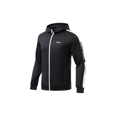 Толстовка с капюшоном Li Ning Training Series с логотипом и цветными блоками, мужские толстовки с капюшоном, черные AWDR459-1