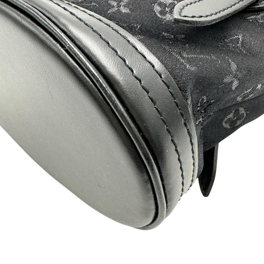 LOUIS VUITTON Monogram Satin Noir Handbag Little bucket Monogram satin M92144 Used