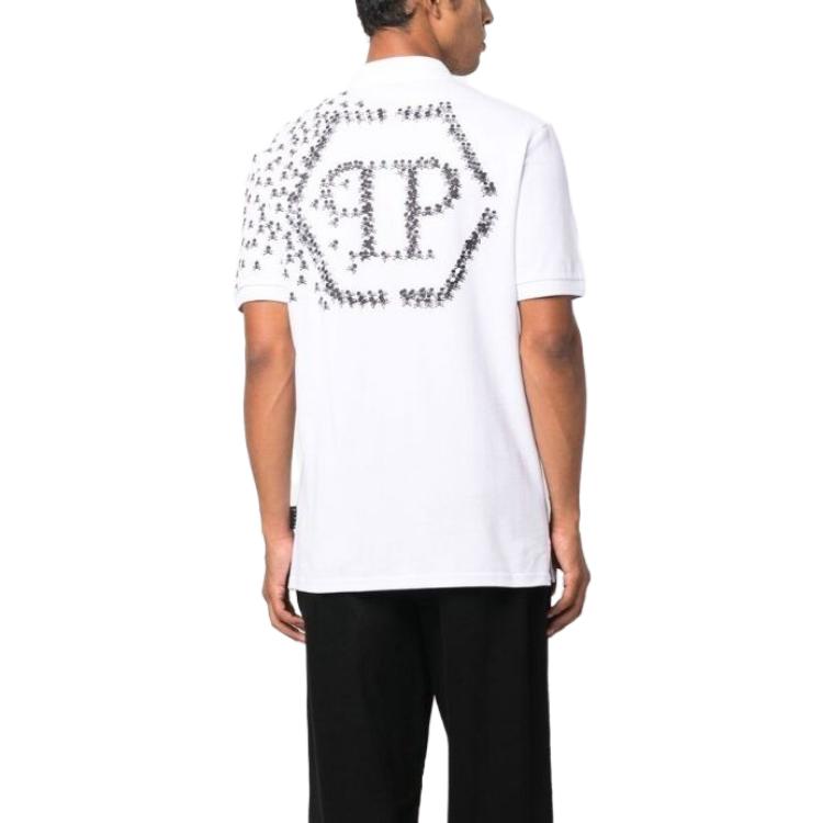 Philipp Plein Skull and Bones cotton polo shirt SACC-MTK6180-PTE003N-01