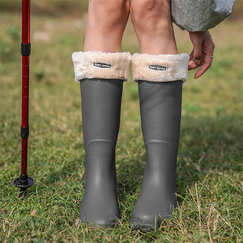 Fashion 2024 New Rain Boots High-top Same Style for Men Women Waterproof Shoes Long Boots Rubber Shoes Lightweight Non-slip Overshoes