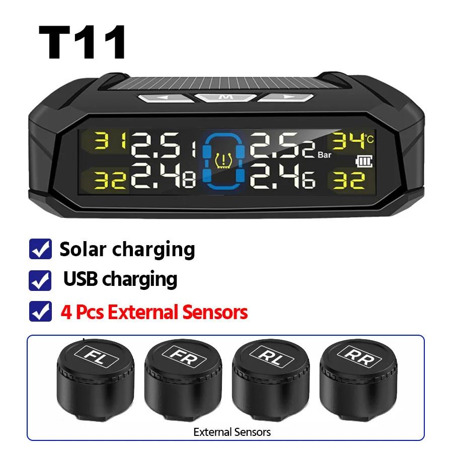 Автомобильный детектор 4 датчика tpms система контроля давления в шинах Автоматический детектор безопасности Давление Водонепроницаемый Давление в шинах Температура