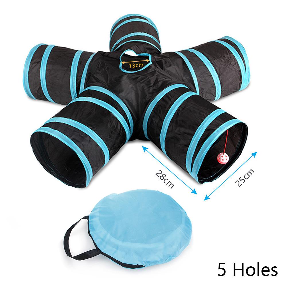 2/3/4/5-ходовой складной туннель для кошек, труба, игрушка-туннель для котят для помещений, игрушка для самостоятельного развлечения питомца, кошка, щенок, отверстие для подглядывания, игрушки для кроликов, хорьков, хомяков