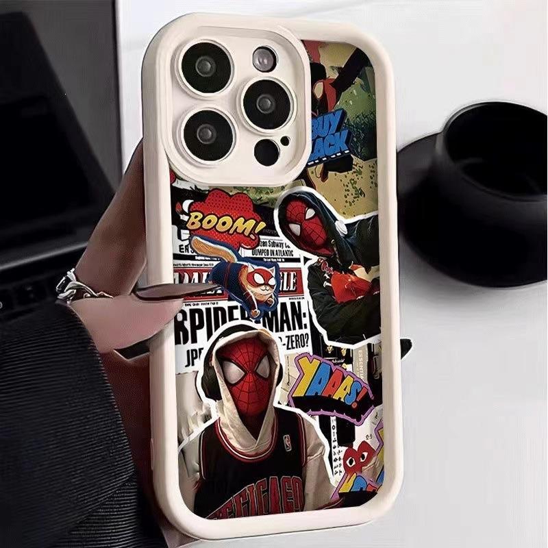 Модный Человек-паук подходит для чехла мобильного телефона Apple iPhone15 Pro 14plus личность 13 всесторонний 12 крутой 7
