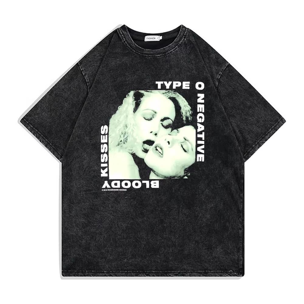 Рок-группа Type O Negative Suspended In Dusk Streetwear Washed Vintage Tshirt Oversize Tee Men women Casual Top