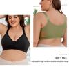 European and American Size Wire-free Front-clasp Bra with Adjustable Shoulder Straps and Threaded Oversized Underwear