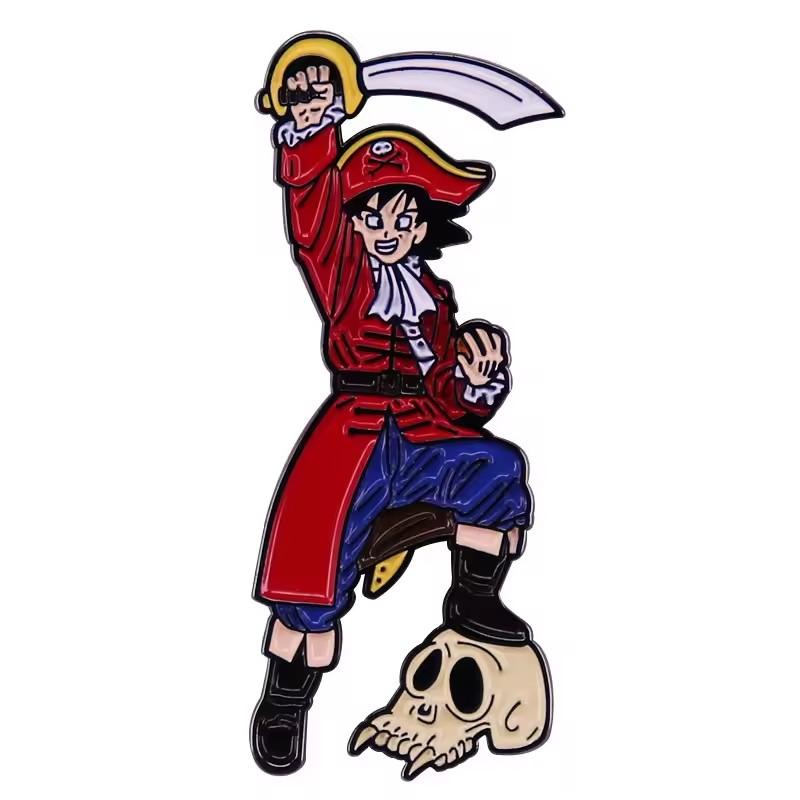Эмалированный значок аниме One Piece Комический Манки Д. Луффи Лацканы для рюкзака Мужские Женские Броши Крутой Декор для портфеля Подарок