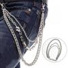 Gothic Jeans Pants 3 Layer Punk Skull Keychains Heavy Duty Waist Hook Link Coil Wallet Chain