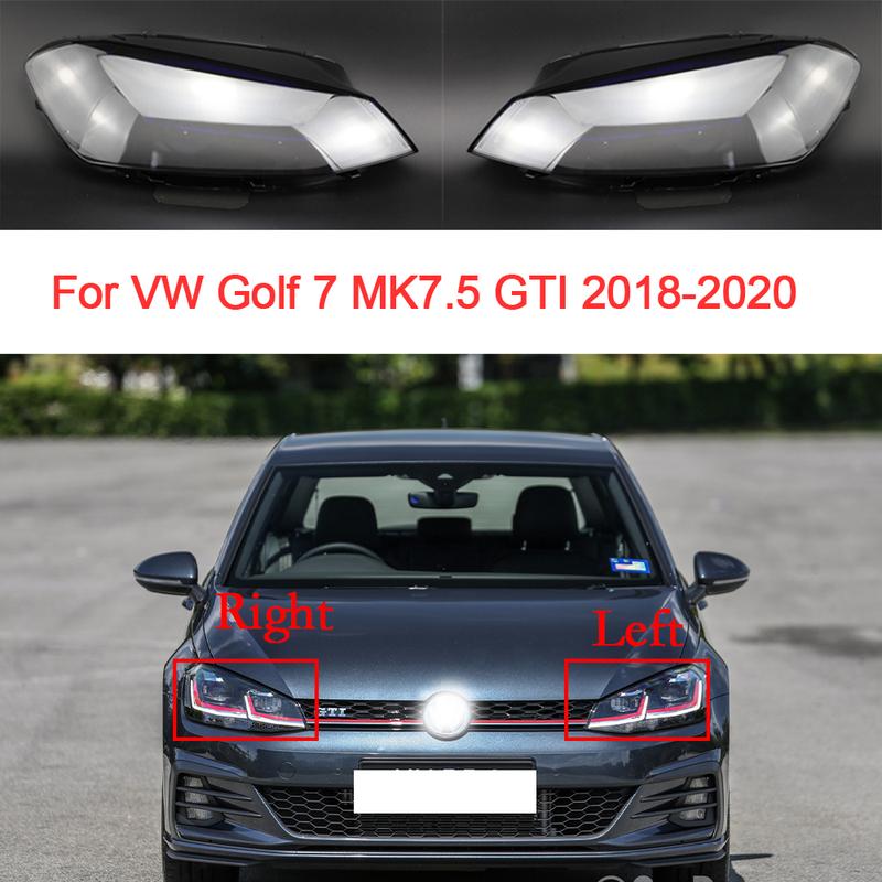 Накладка на переднюю фару автомобиля для VW Golf 7.5 MK GTI 2018 2019 2020 Плексиглас Замена оригинального плафона Прозрачная линза Автоаксессуары
